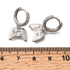 Латунные микро проложить серьги обруча кубического циркония EJEW-P322-14P