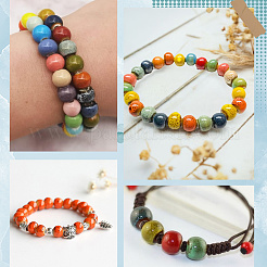 180шт 6 цвета фарфоровые бусины ручной работы PORC-SC0001-21A