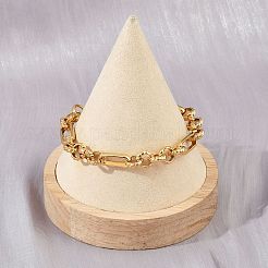 Браслеты-цепочки Figaro из нержавеющей стали 304 для женщин&nbsp;BJEW-Z143-06G