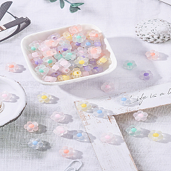 300шт 6 цвета прозрачные акриловые бусины&nbsp;TACR-LP0001-02