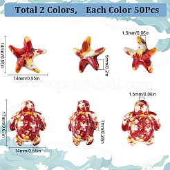 100 шт. 2 стиля синтетических бирюзовых бусин G-SC0002-89C