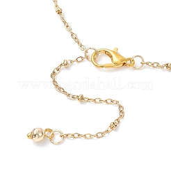 Комплект из ожерелья и серег с подвеской из натурального родохрозита и ракушечного жемчуга круглой формы SJEW-JS01362