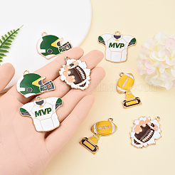 8 шт. 4 стиля подвески из сплава и эмали на тему регби&nbsp;ENAM-YW0004-63