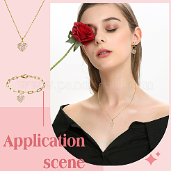 7 шт. латунные подвески в форме сердца с микропаве из кубического циркония KK-GA0002-30