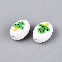 Perles de Noël artisanales en porcelaine et céramique&nbsp;PORC-Q005-07A