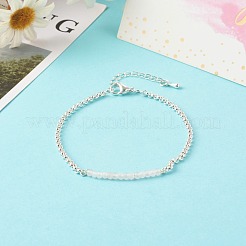 Естественно розовый кварц бисером браслеты BJEW-JB06384-09