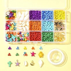 Наборы для изготовления браслетов из стеклянных семян&nbsp;DIY-FS0007-11A