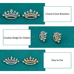 6 шт. брошь в виде короны из сплава с кристаллами и стразами 2 цветов JEWB-FH0001-67