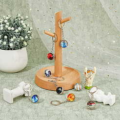 8шт 8-х цветный светящийся стеклянный брелок-подвеска&nbsp;KEYC-FH0001-46