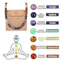 Collane di perline chakra heishi in pietra naturale mista&nbsp;MA5809-1