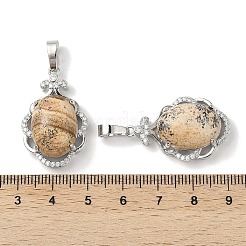 Овальные подвески из натуральной яшмы G-NH0025-15P-14