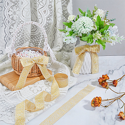 Жаккардовые ленты из полиэстера и цветов в этническом стиле длиной 7 м. SRIB-WH0011-186C