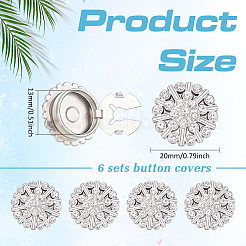 6 bouton de manchette en alliage de zinc&nbsp;BUTT-ME0001-36C