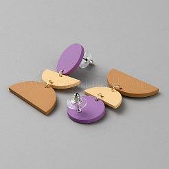 Серьги-гвоздики из полимерной глины с 316 штифтами из хирургической нержавеющей стали&nbsp;EJEW-WH0012-110B