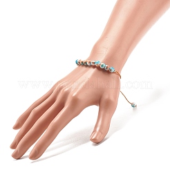 Круглый браслет из плетеных бусин из натурального белого нефрита&nbsp;BJEW-JB07969-04