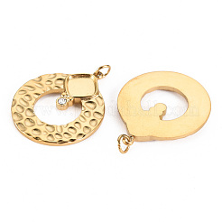 Cabochon pendenti in acciaio inossidabile 304 martellato&nbsp;STAS-S116-245G