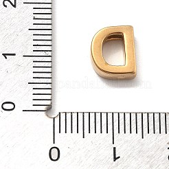 イオンプレーティング（IP）304ステンレススチールチャーム  レターチャーム  18KGP本金メッキ  文字d  9.5x8x3mm  穴：1.6mm&nbsp;STAS-R138-07G-D