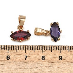 Подвески из латунных камней с микропаве из кубического циркония KK-P331-01G-M