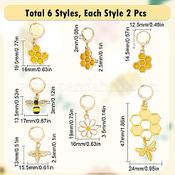 Маркеры петель с замком в виде пчелы и цветка HJEW-SC0001-34