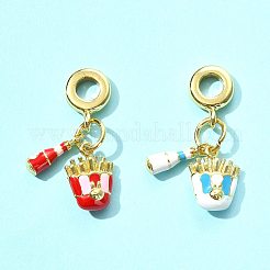 2 шт. 2 цвета латунная эмаль европейские подвески-шармы KK-FS0001-81