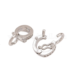 Застежки-твистеры из латуни с микропейвом и прозрачным фианитом&nbsp;KK-H533-07P