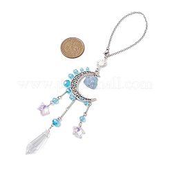 Сплав луна окно подвесные призматические украшения&nbsp;HJEW-TA00284-03