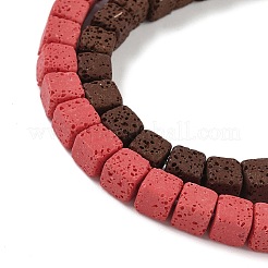 Нити бусин из искусственного камня лавы ручной работы PORC-P032-01B-M