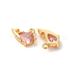 Pendentifs avec zircon cubiques à micro-pavés en laiton&nbsp;KK-K382-29G-02