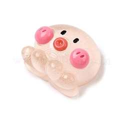 Прозрачный кабошон из морской смолы с блестками&nbsp;CRES-I050-04