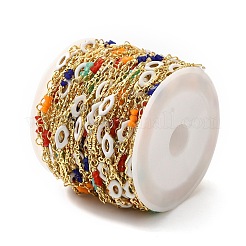 Латунные цепи с эмалевыми звеньями ручной работы CHC-M024-26G-02