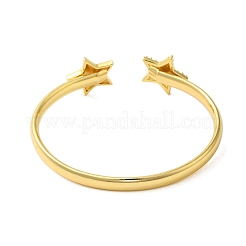 Браслеты-манжеты из циркония с покрытием из латуни и микропаве&nbsp;BJEW-P336-02B-G