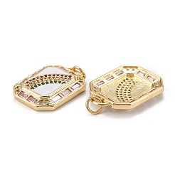 Настоящие 18k позолоченные латунные подвески с микропаве&nbsp;ZIRC-A020-20G