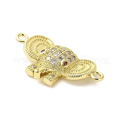 Подвески-слоны из латуни с микропаве из прозрачного кубического циркония&nbsp;KK-M324-22G