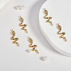 5 pièces connecteurs de liens en laiton micro pavé de zircone cubique&nbsp;ZIRC-SZ0002-80G