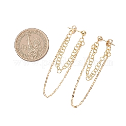 Серьги-гвоздики с кисточками из латуни и нержавеющей стали 304&nbsp;EJEW-JE06879