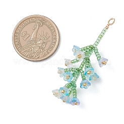 6 шт. двухцветные подвески-цветы из стеклянных бусин&nbsp;PALLOY-MZ01184