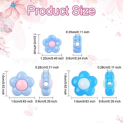 30шт двухцветные непрозрачные акриловые бусины&nbsp;SACR-YW0001-83