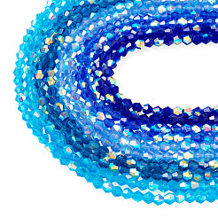 10 Stränge 5 Farben galvanisieren transparente Glasperlenstränge&nbsp;EGLA-TA0013-78B