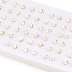 Серьги-гвоздики из латуни с микропаве из прозрачных кубических цирконий&nbsp;PEAR-N020-WX02