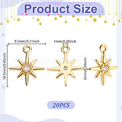 Латунные подвески из кубического циркония&nbsp;ZIRC-GA0001-16