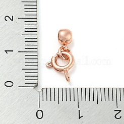 真鍮のスプリング リング クラスプとシリコン ビーズ  ローズゴールド  17x7.5mm&nbsp;LS-KK-WH0052-04RG
