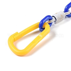 プラスチックペンダントの飾り  単語とフラットラウンド  きいろ  160mm  フラットラウンド：54x3mm&nbsp;AJEW-L096-01A-04