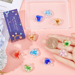 12шт 6 цвета стеклянные подвески GLAA-SC0001-89