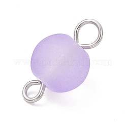 8 шт. 8-х цветные круглые подвески-соединители из матового стекла&nbsp;PALLOY-JF04089