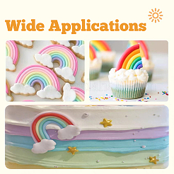Fondant-Ausstechformen-Set aus Kunststoff mit Regenbogen und Wolken&nbsp;DIY-FH0006-07