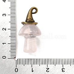 Подвески-грибы из натурального розового кварца&nbsp;G-D311-02AB-05