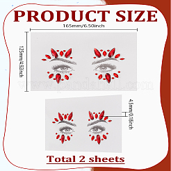 2 лист акриловых наклеек с драгоценными камнями на лицо&nbsp;DIY-LP0001-73