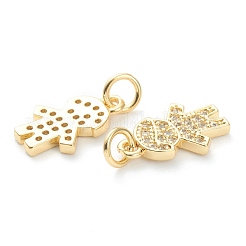 Латунные микропаве прозрачные подвески с фианитом ZIRC-J041-15