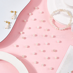 80 шт. бусины из натурального белого лунного камня&nbsp;G-SP0001-33