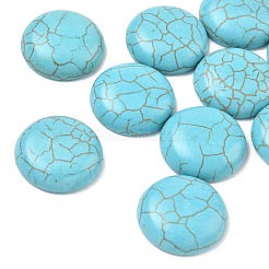 Ремесленные находки окрашенные синтетические бирюзовые плоские задние купольные кабошоны&nbsp;X-TURQ-S266-20mm-01